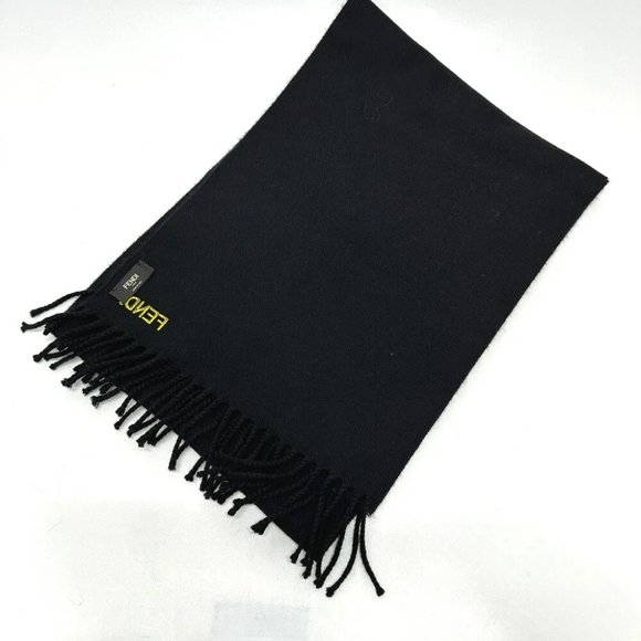 FENDI Leopard motif Scarf wool Black - Picture 3 of 9